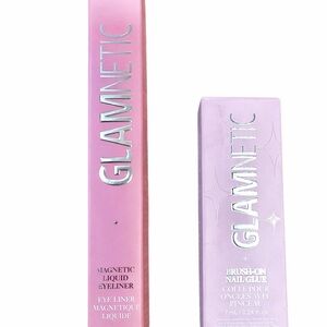 Glamnetic Magnetic Liquid Eyeliner 4.3ml + Brush-On Nail Glue 7ml | New Bundle